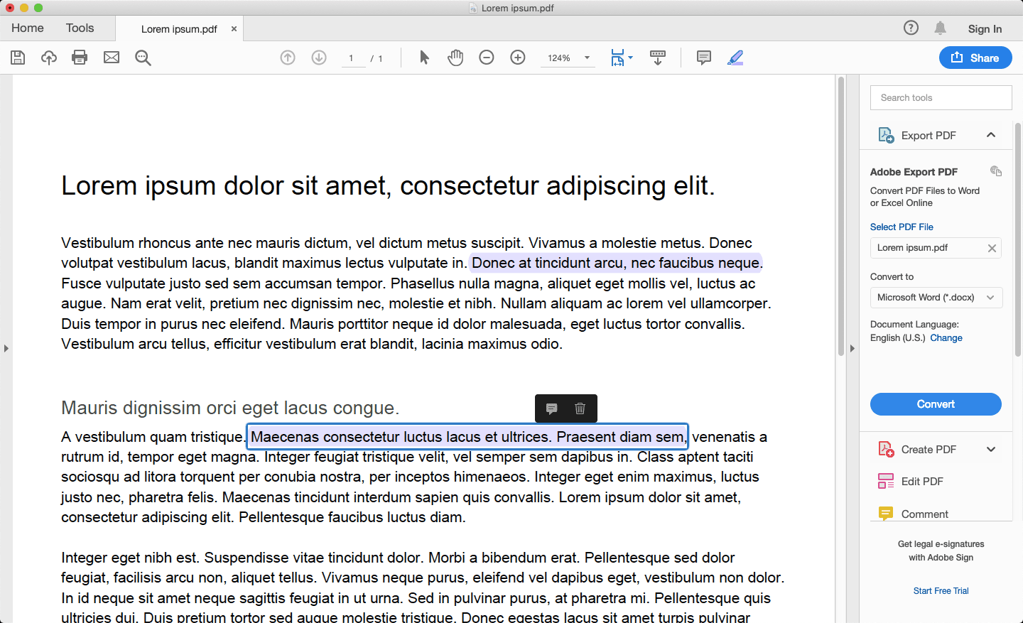 Acrobat Reader met de onderste markering geselecteerd.