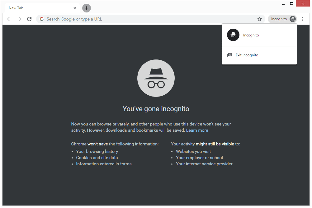 Incognitomodus in Chrome