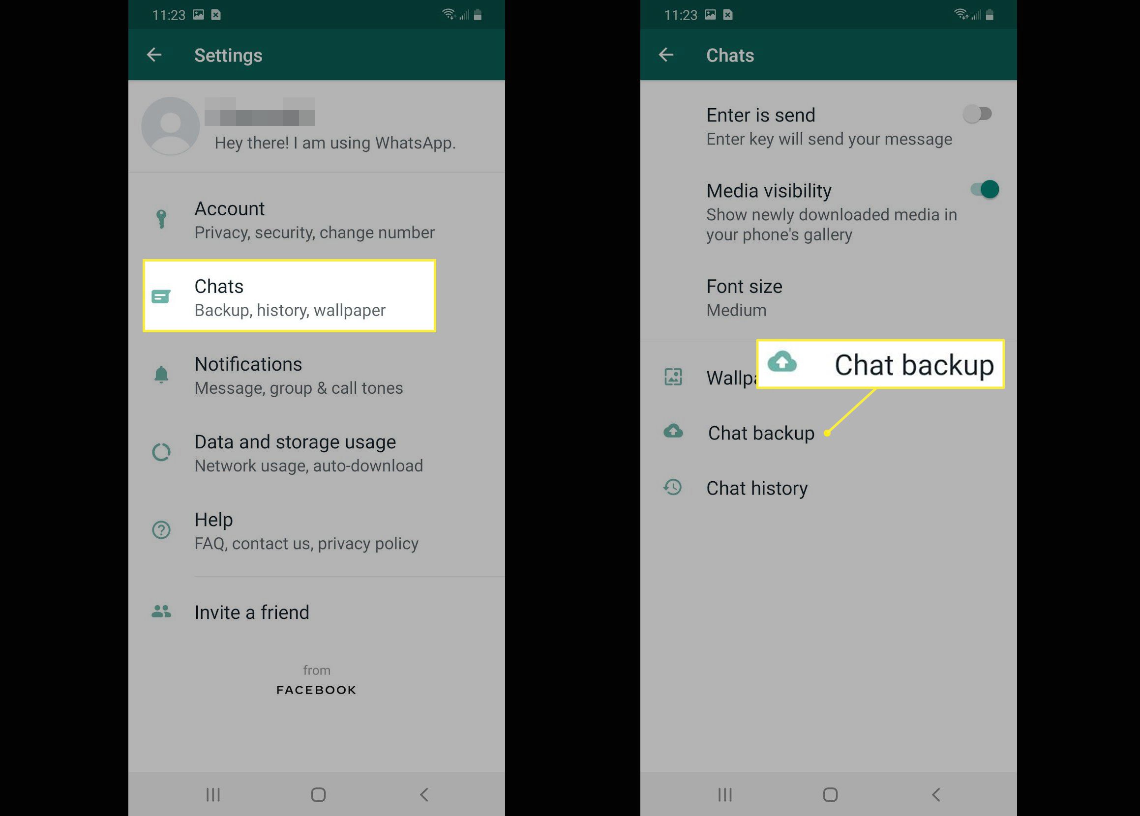 Chatback-up op Android