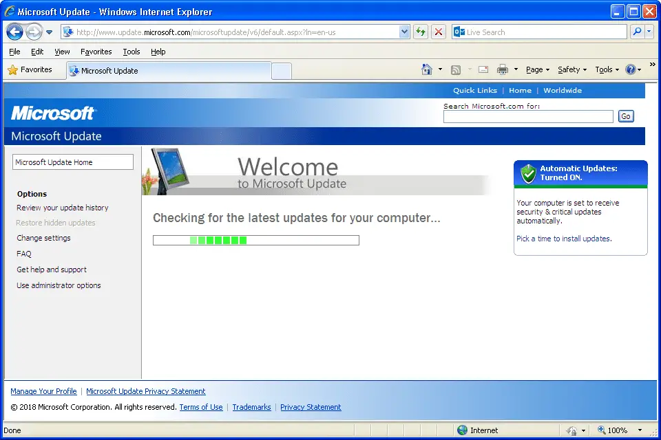 Windows XP Windows Update-hulpprogramma