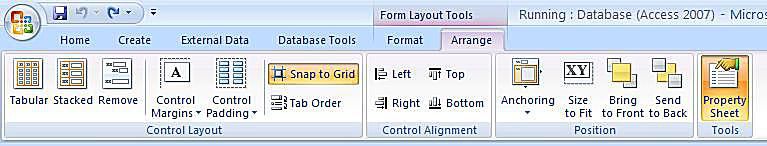 Microsoft Access 2007 Schik hulpmiddelen screenshot