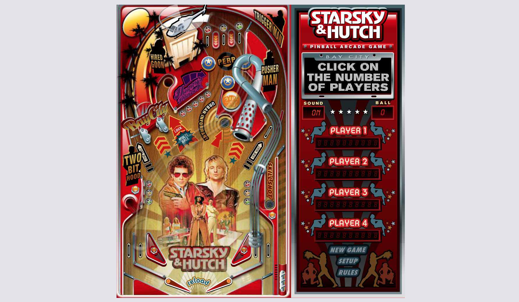 Starsky & Hutch Pinball webpagina