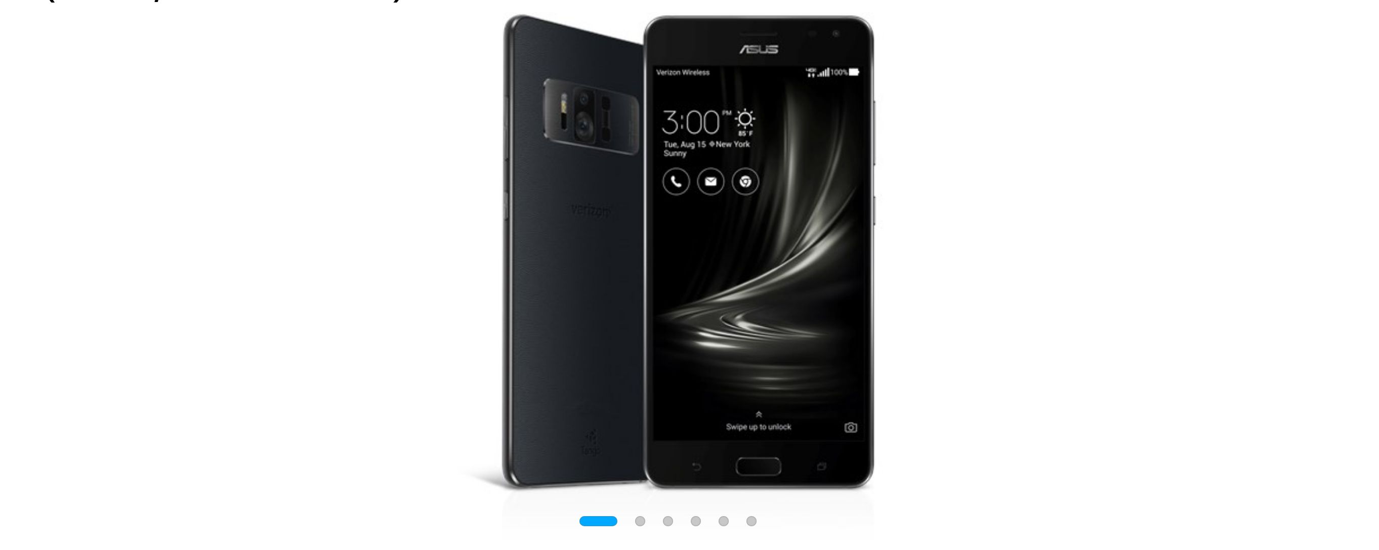 Asus ZenFone AR in zwart, voor- en achteraanzicht
