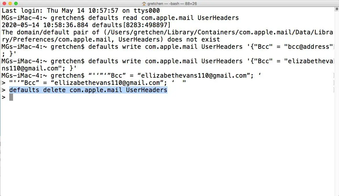 Automatische BCC verwijderen in Apple Mail