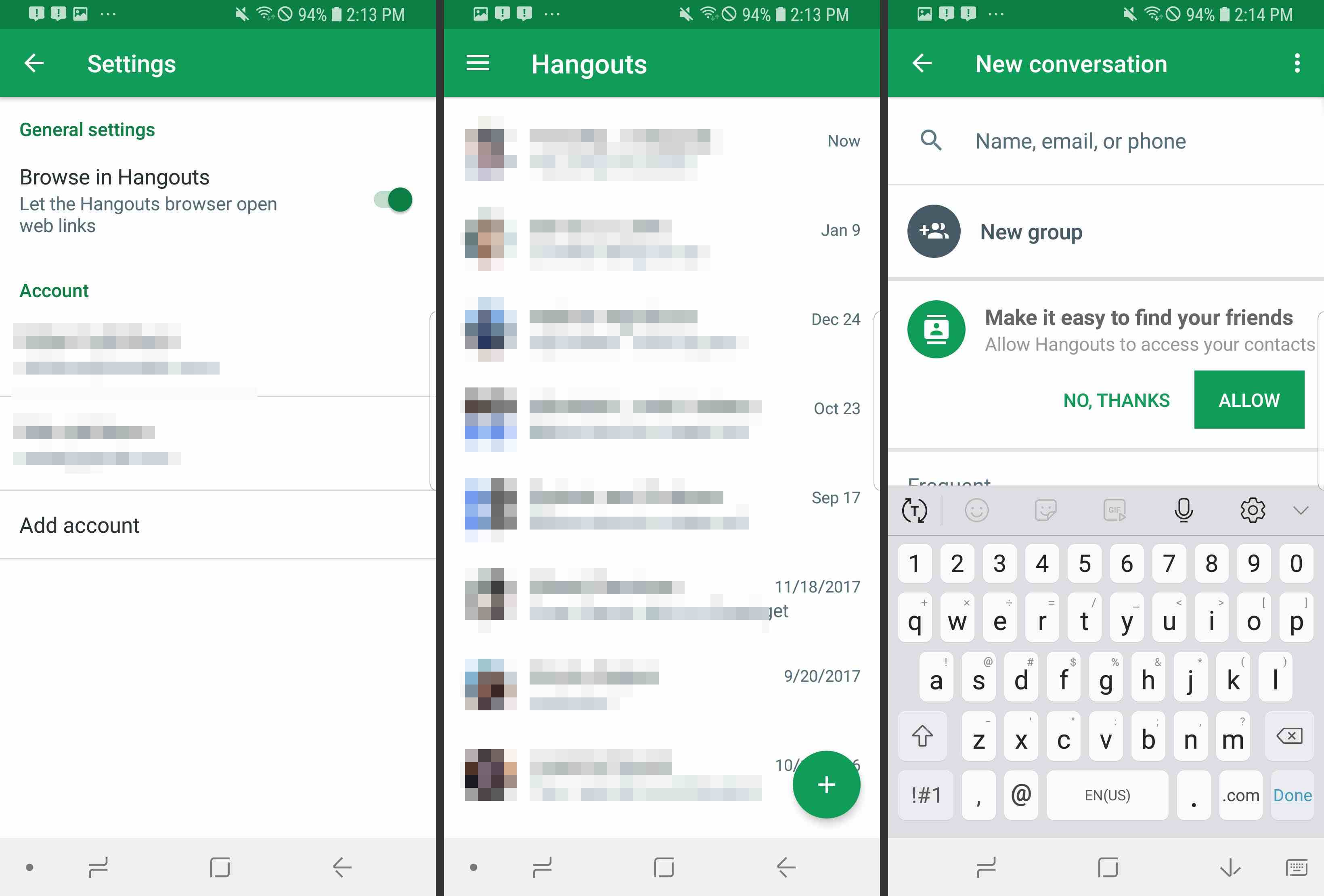 Google Hangouts op Android