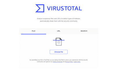 VirusTotal-startpagina