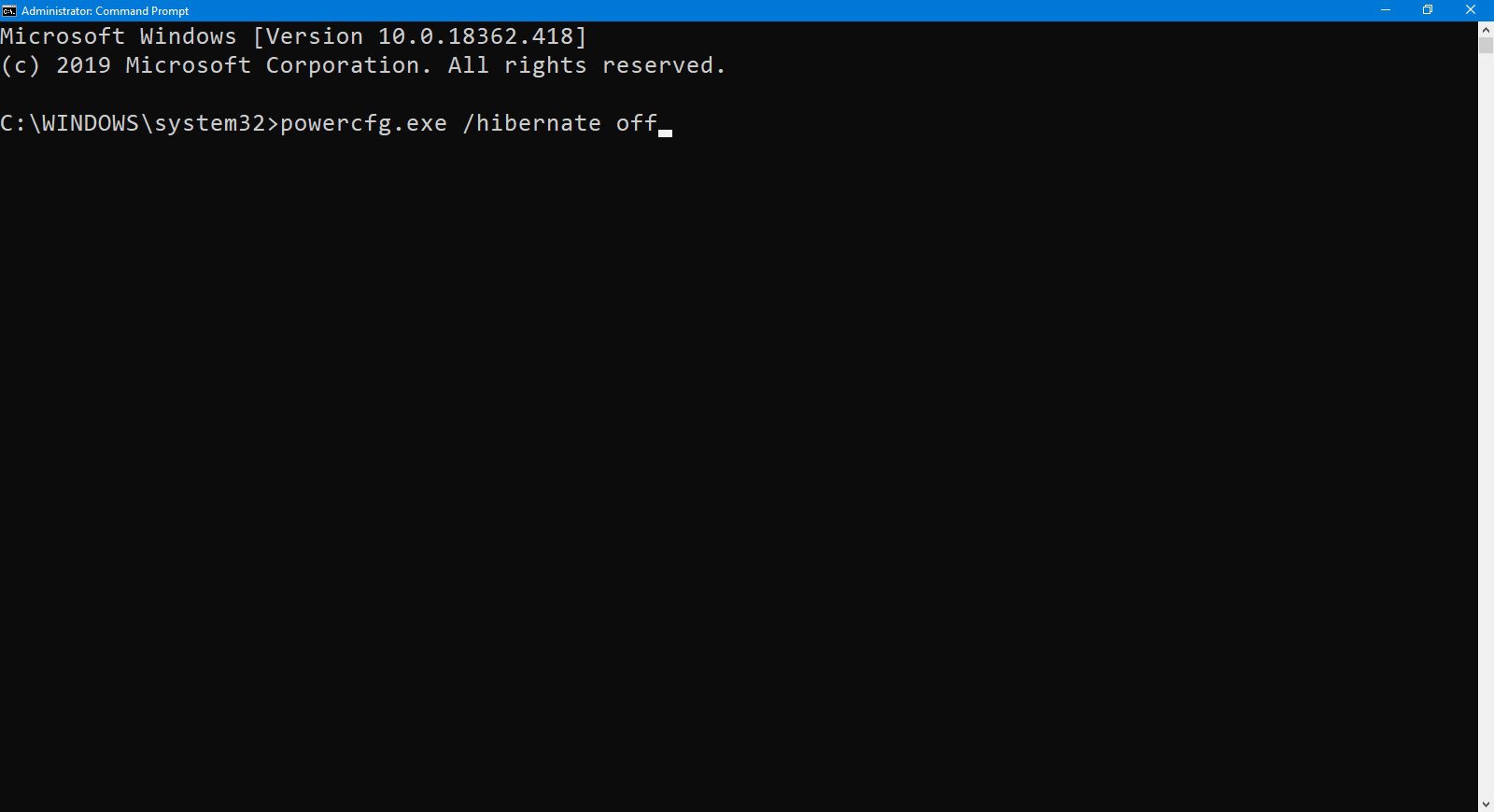 De opdrachtprompt in Windows 10.