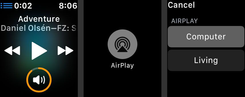 AirPlay-bronnen wijzigen met Force Touch op Apple Watch