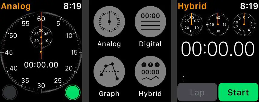 Verschillende stopwatches weergeven op Apple Watch