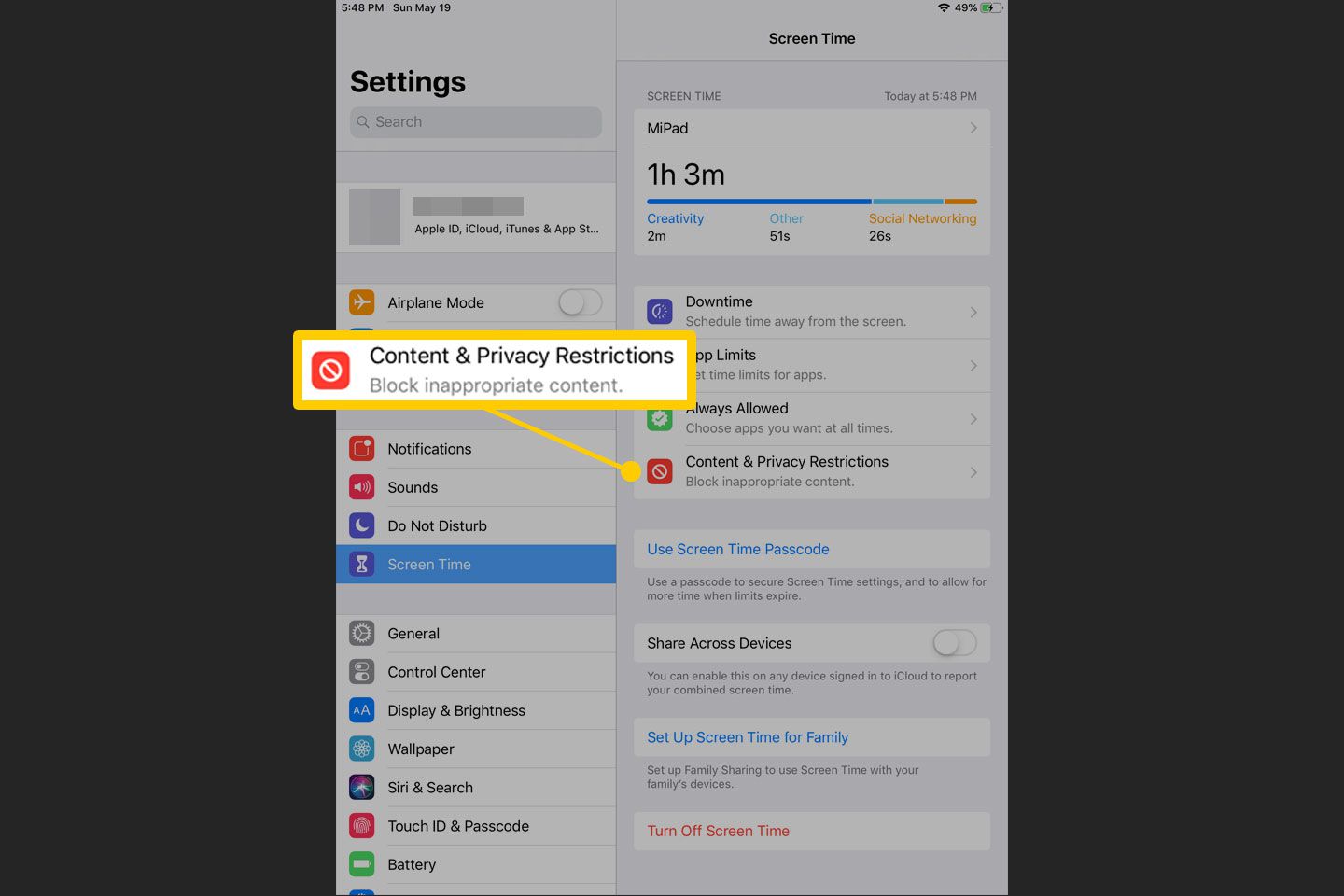 Inhouds- en privacybeperkingen op iPad