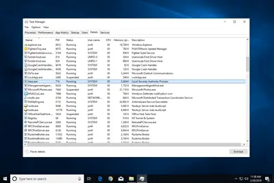 Lsass.exe-proces in Windows 10 Taakbeheer
