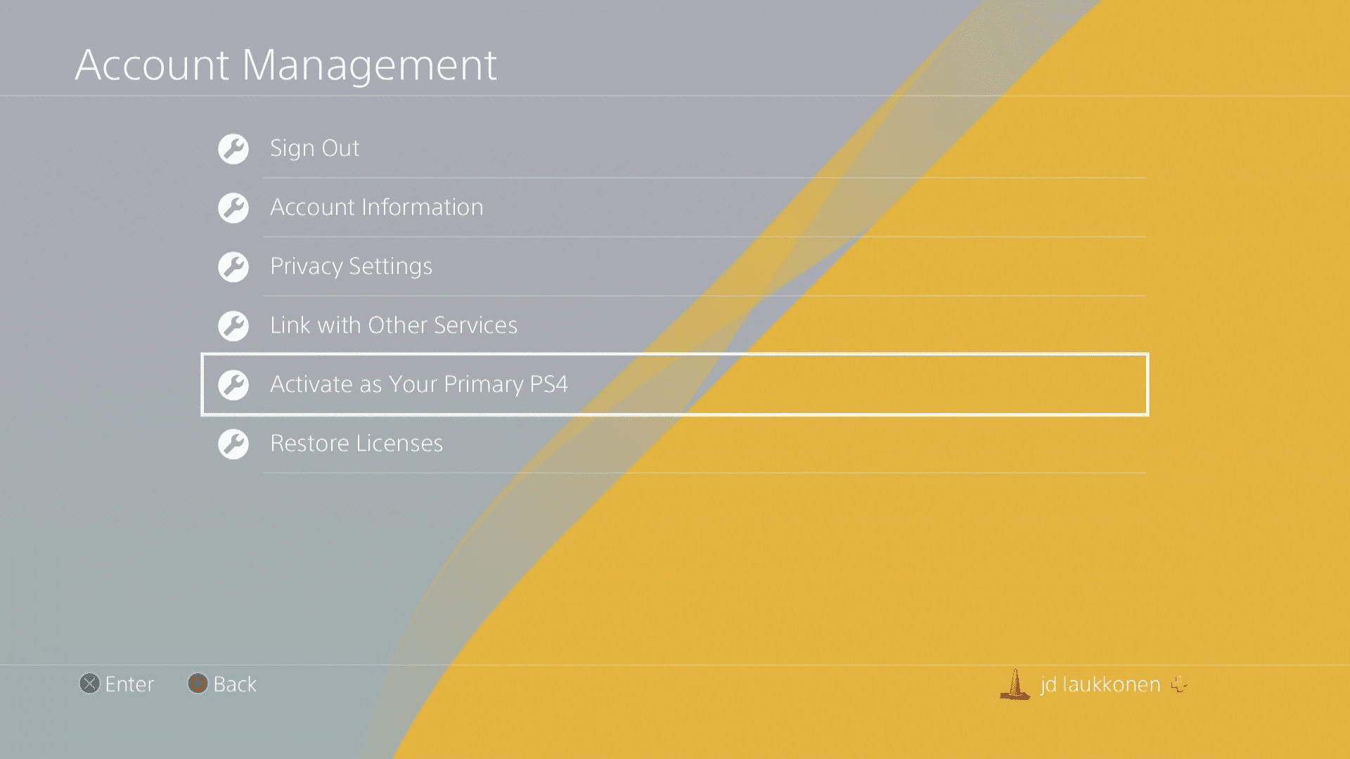 Een screenshot van PS4-accountbeheer.