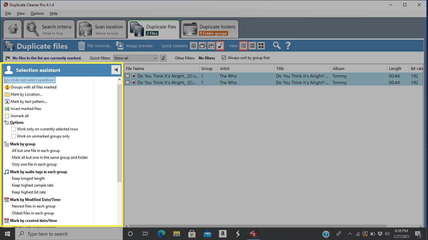 Selectie-assistent in Duplicate Cleaner 4