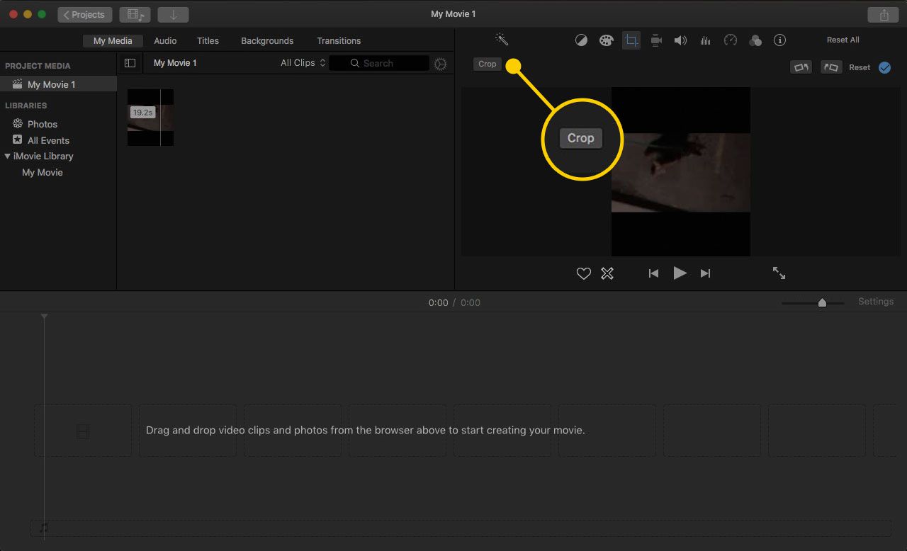 Bijsnijdgereedschap in iMovie 10