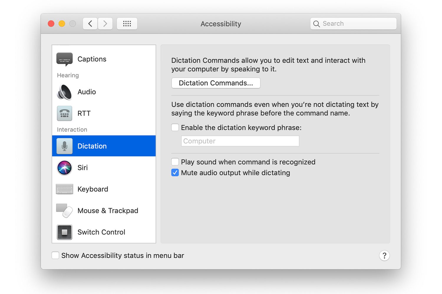 Toegankelijkheid Systeemvoorkeuren op een Mac