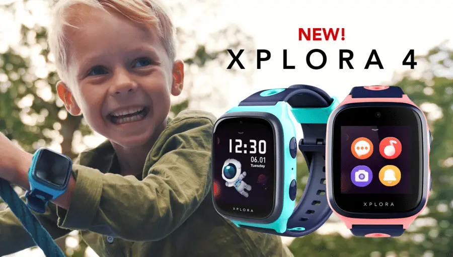 Xplora-bannerafbeelding met een jongen die de smartwatch draagt