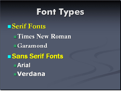 Serif- en schreefloze lettertypen voor PowerPoint-presentaties