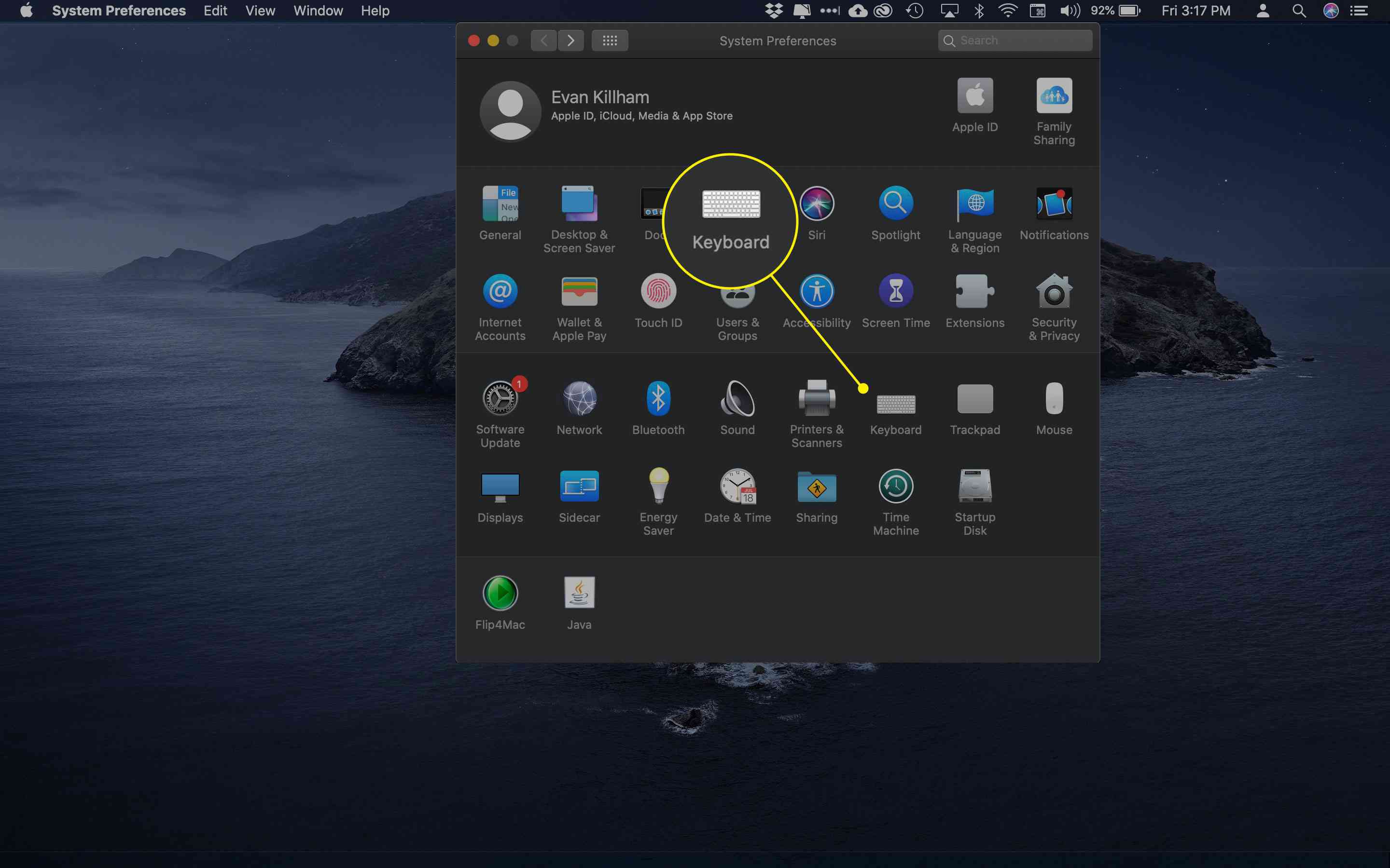 Toetsenbord in macOS Systeemvoorkeuren
