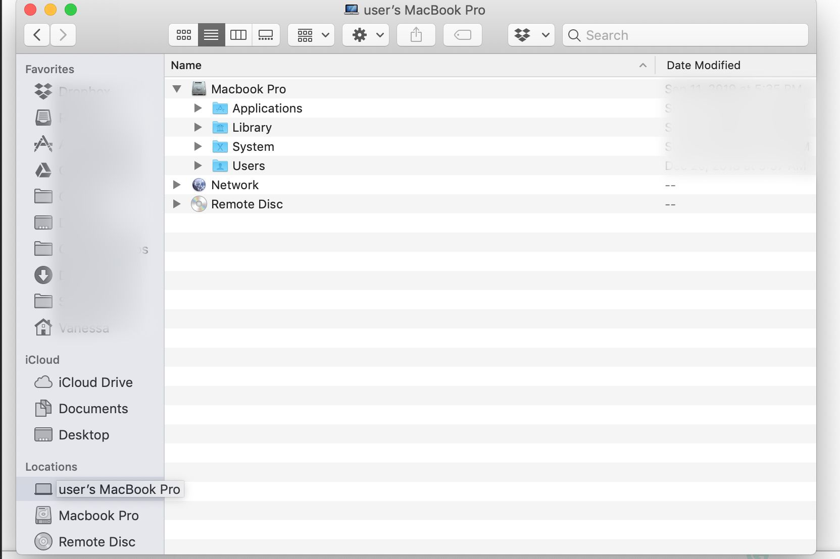 macOS Finder-hoofdmap