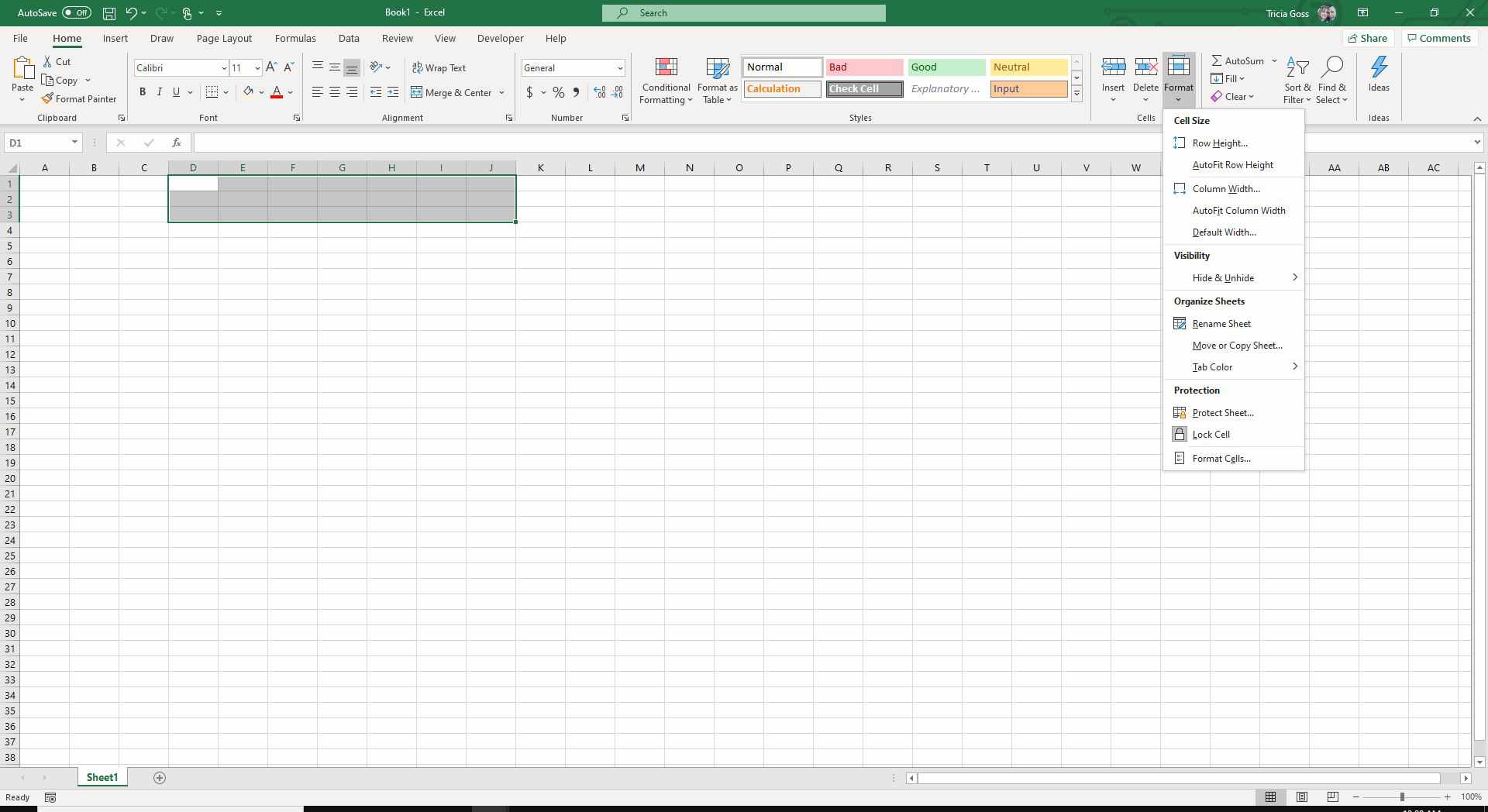 Screenshot van Opmaak in Excel