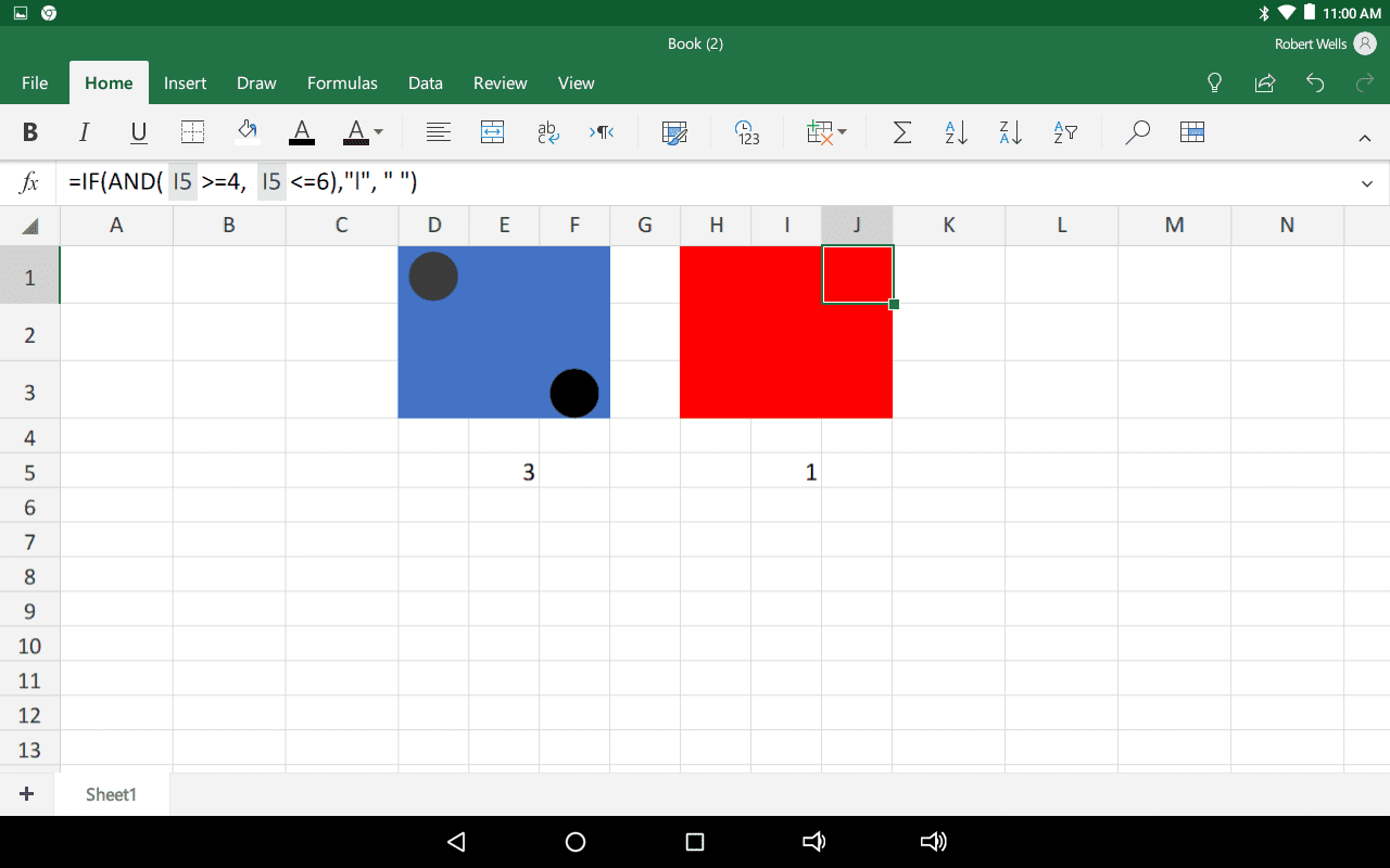 Excel's formule voor het maken van rollende dobbelstenen.