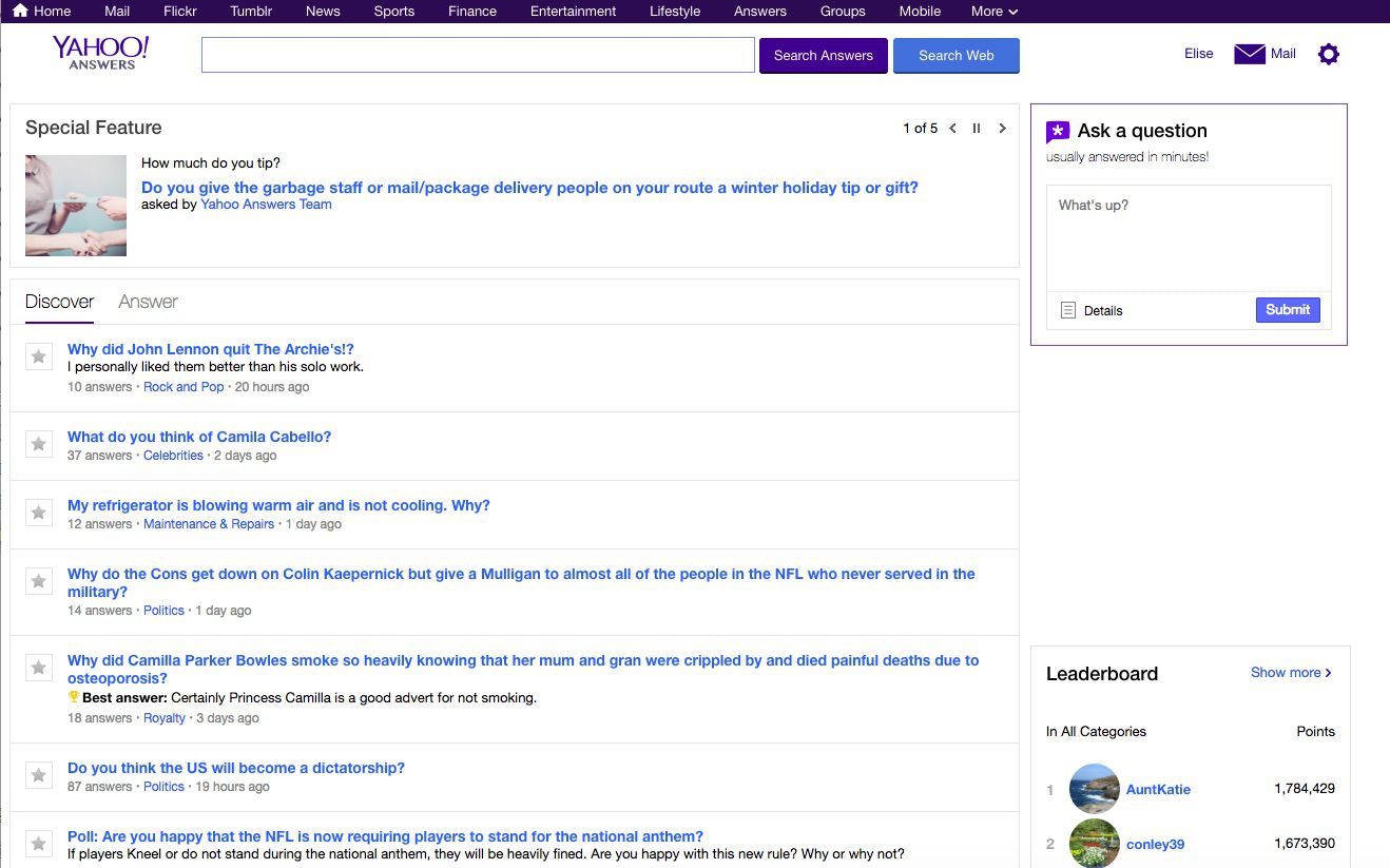 Yahoo Answers-website