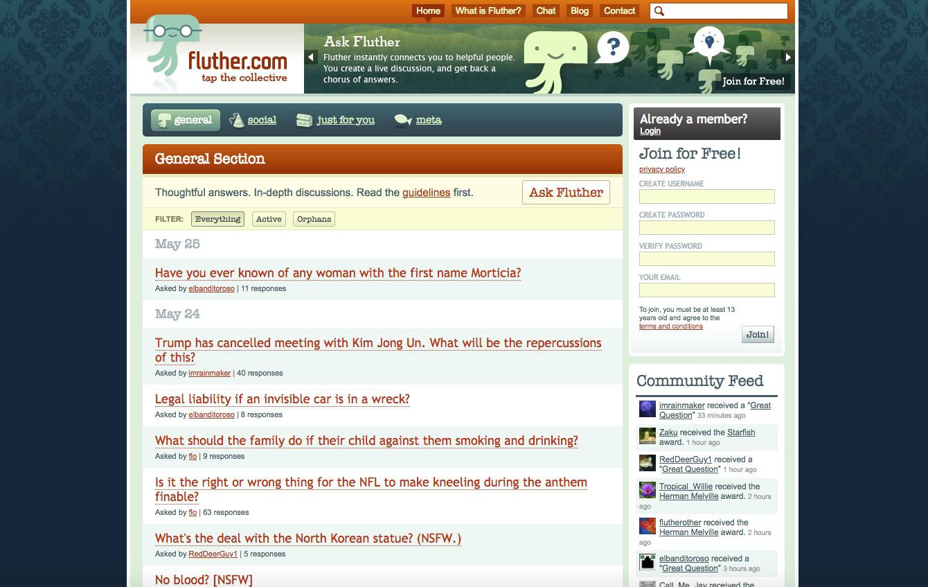website Fluther.com