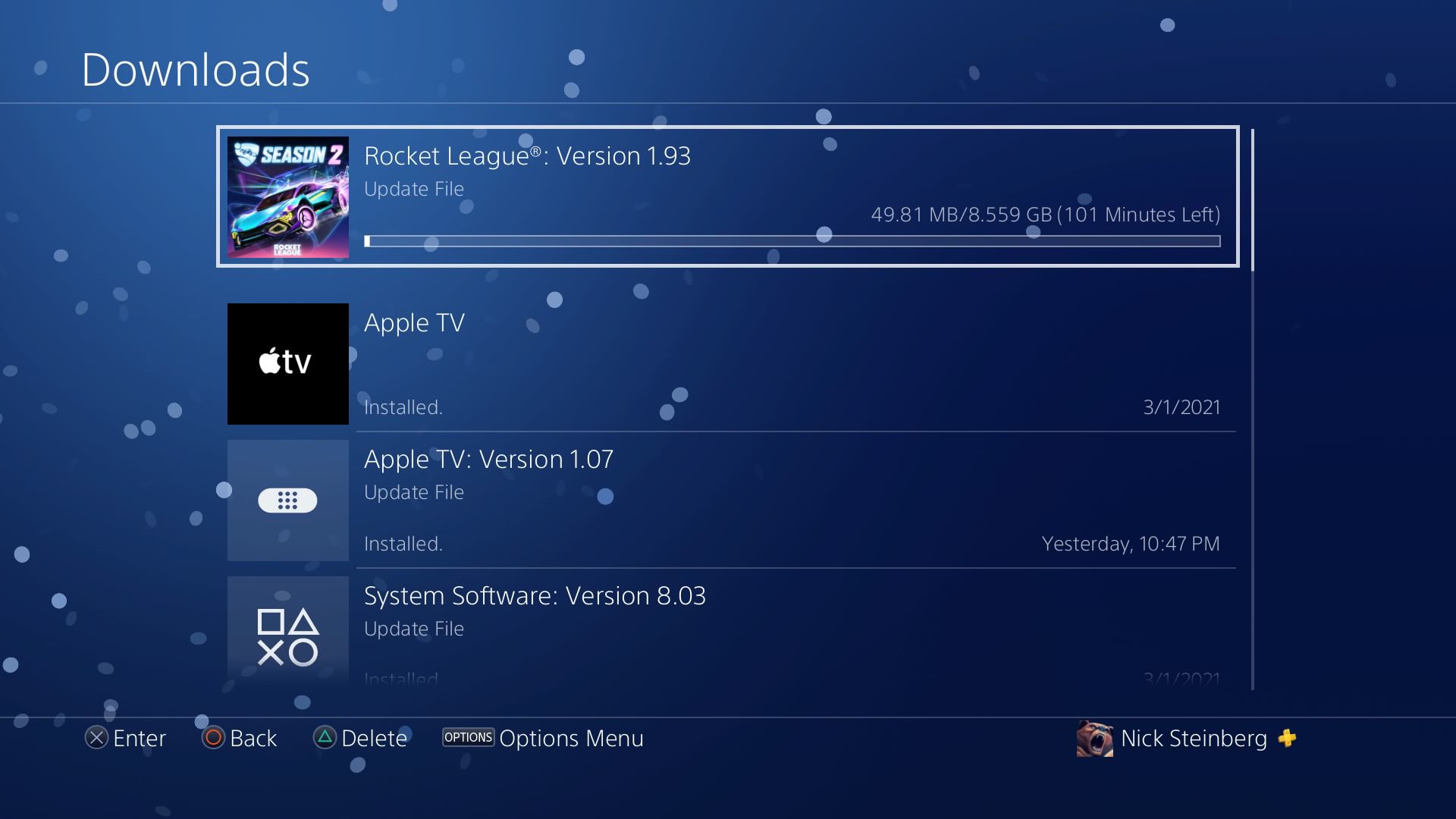 Downloadtijd van Rocket League op PS4 controleren.