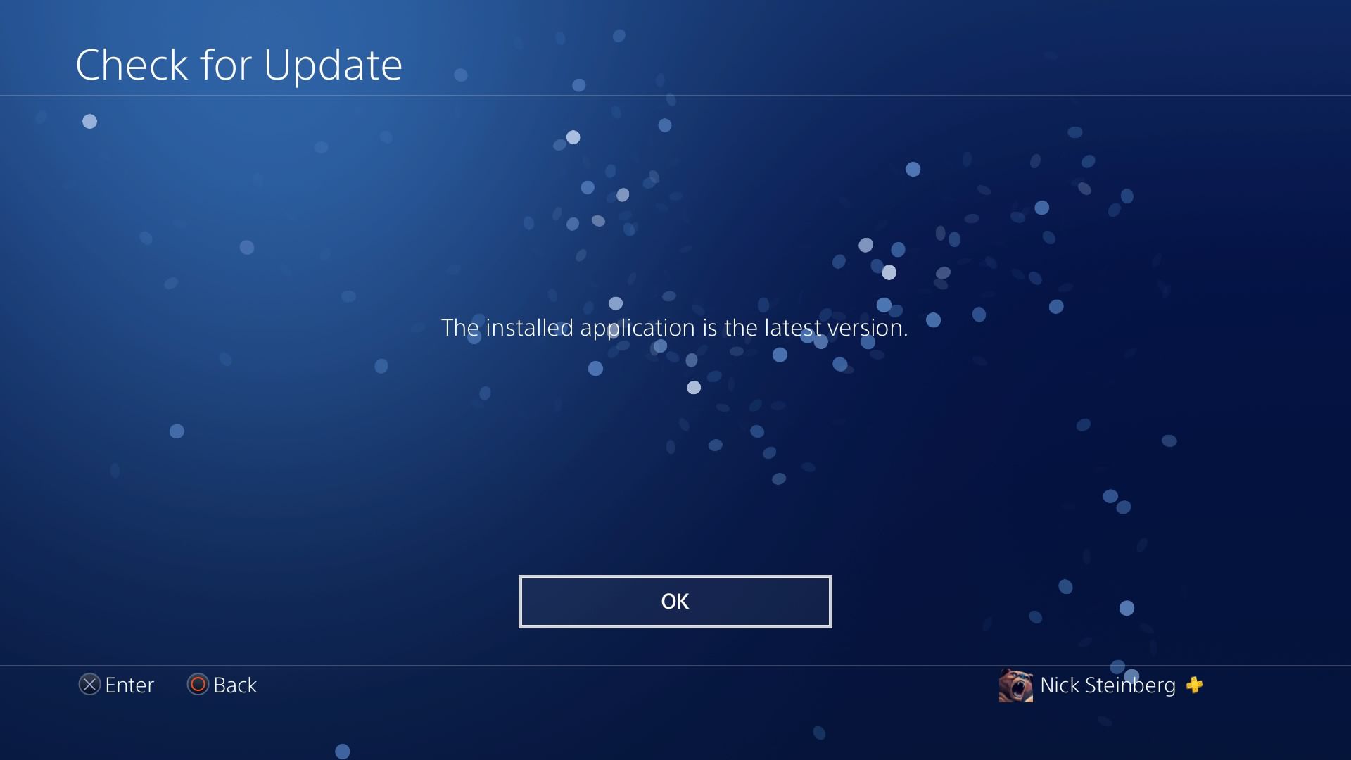 Controleer op Update-scherm op PS4.