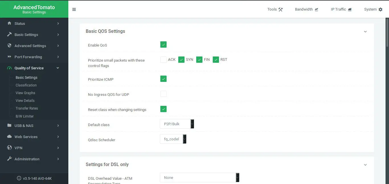 WiFi QoS-instellingen