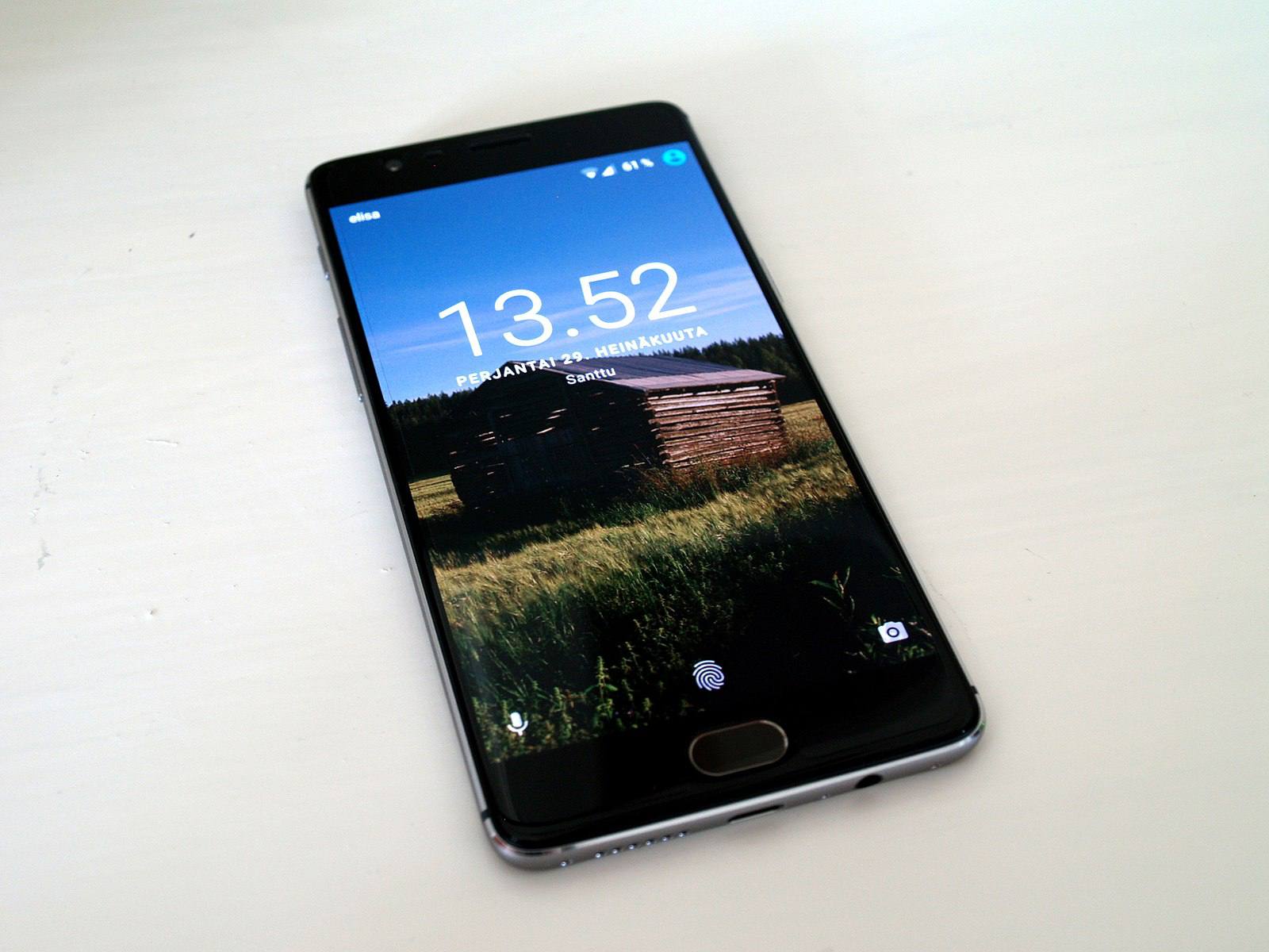 OnePlus 3-smartphone met witte achtergrond