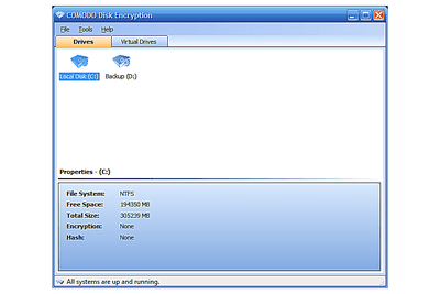 COMODO-schijfversleuteling v1.2 in Windows 7