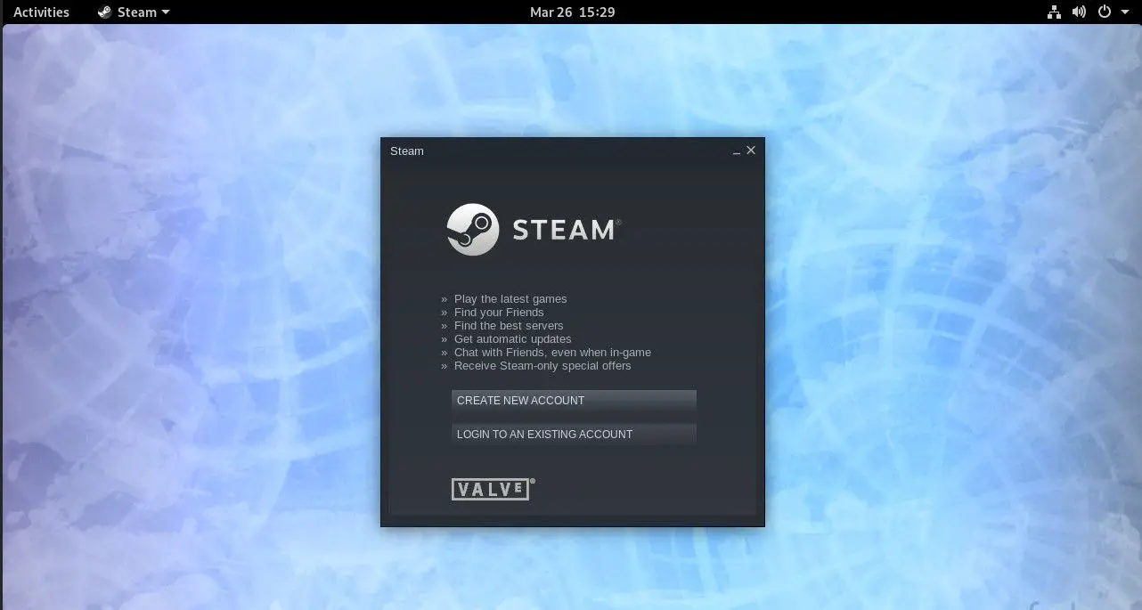 Log in bij Steam op Fedora Linux