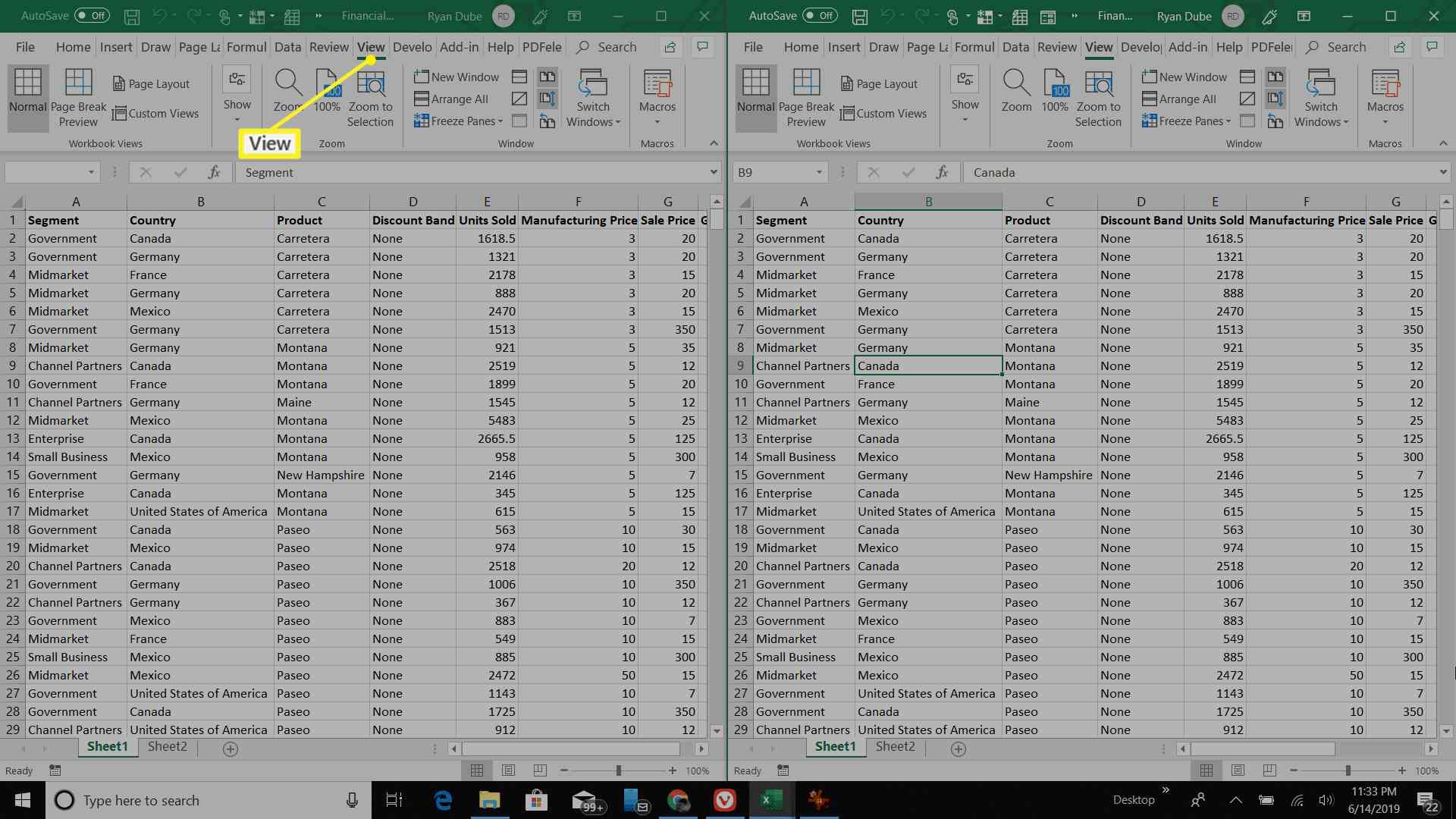 Excel-werkmappen naast elkaar