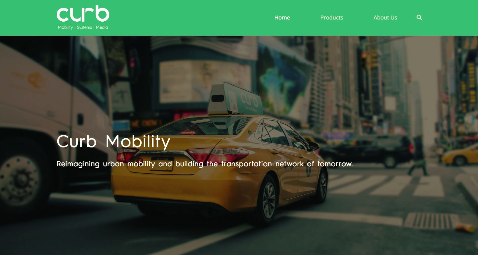 De startpagina van de taxi-app