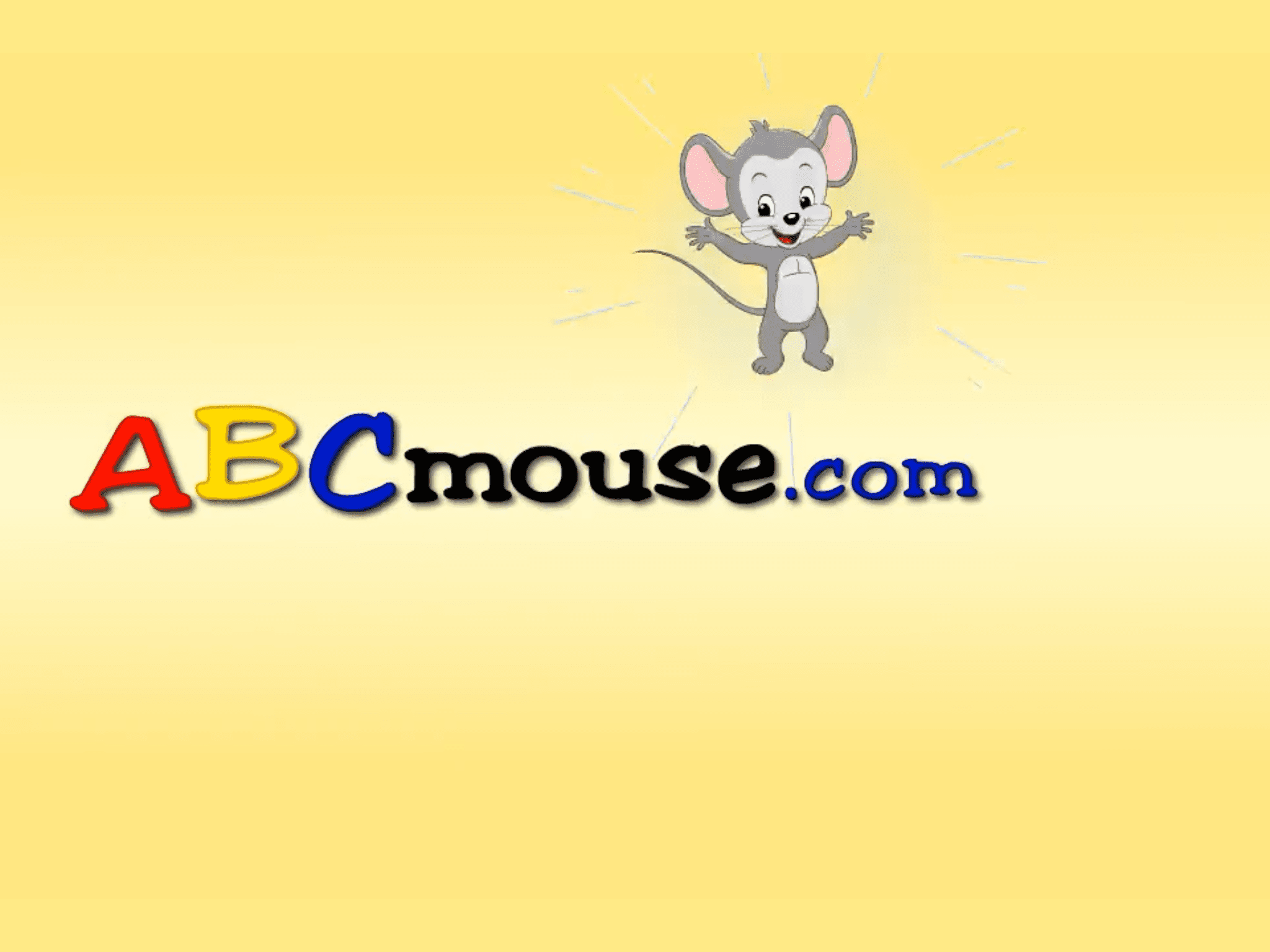 Geïllustreerde muis naast abcmouse.com