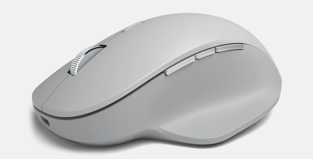 Microsoft Surface Precision Mouse vanuit een zijhoek