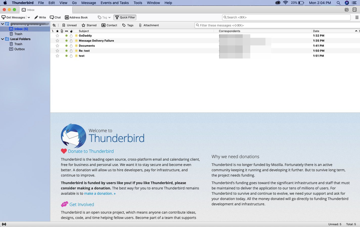 Krijg toegang tot e-mail van GoDaddy Professional met Thunderbird.