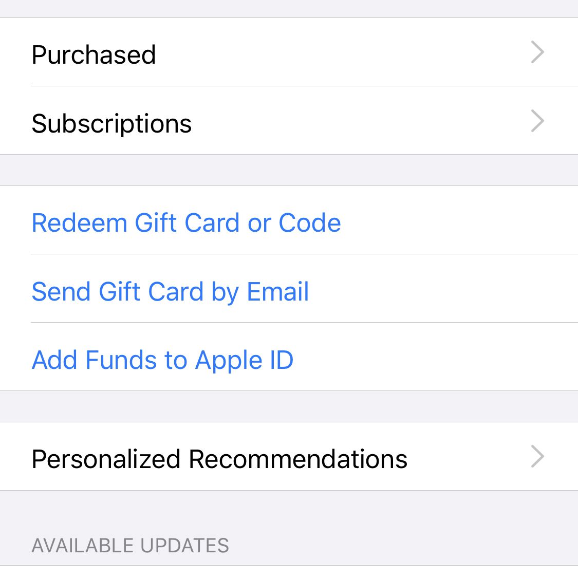 Het accountscherm in de iOS 13 App Store-app