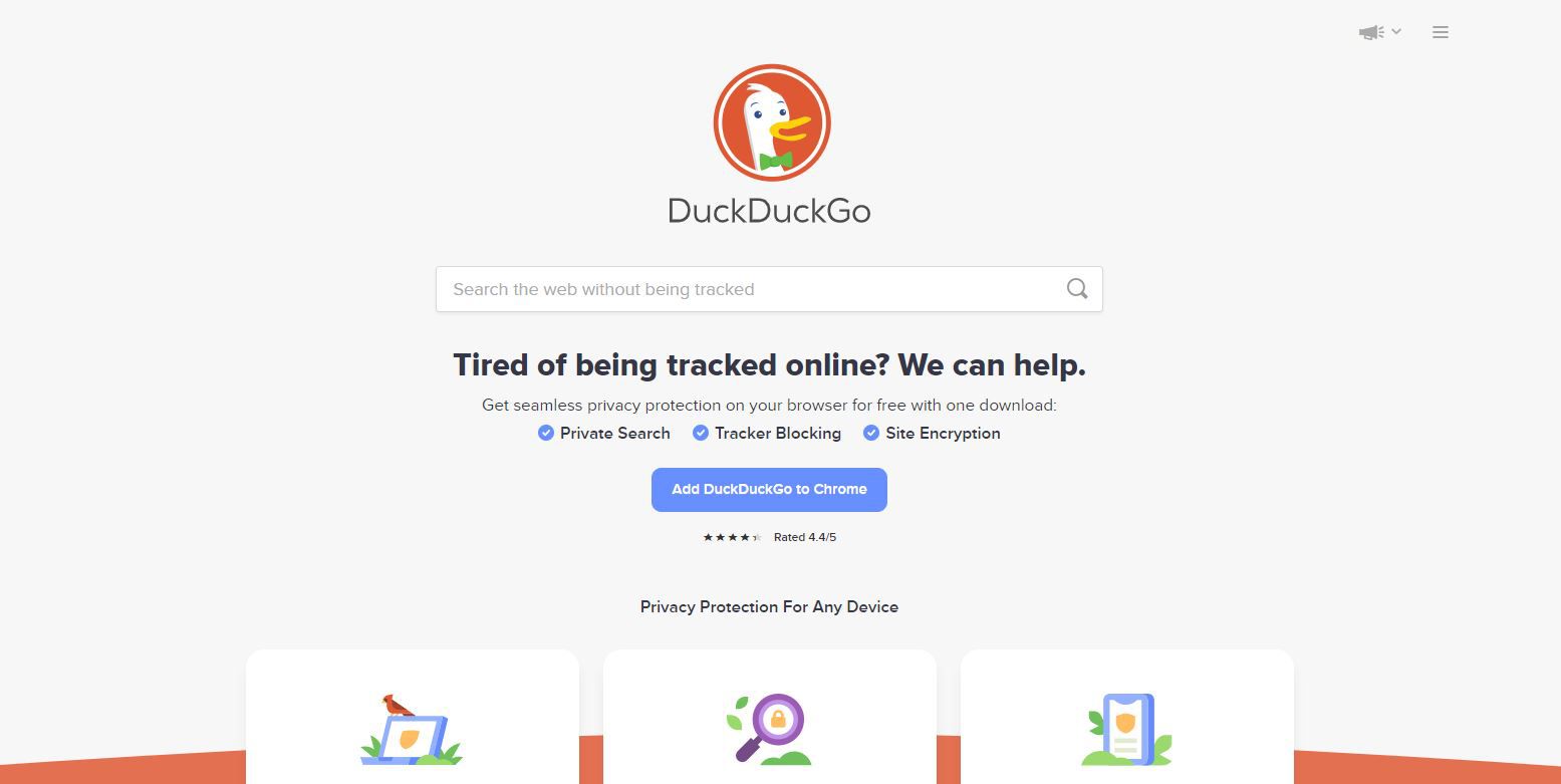 DuckDuckGo-website