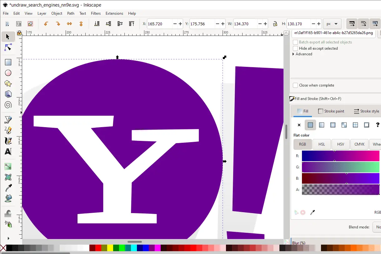 Screenshot van Inkscape in Windows 10