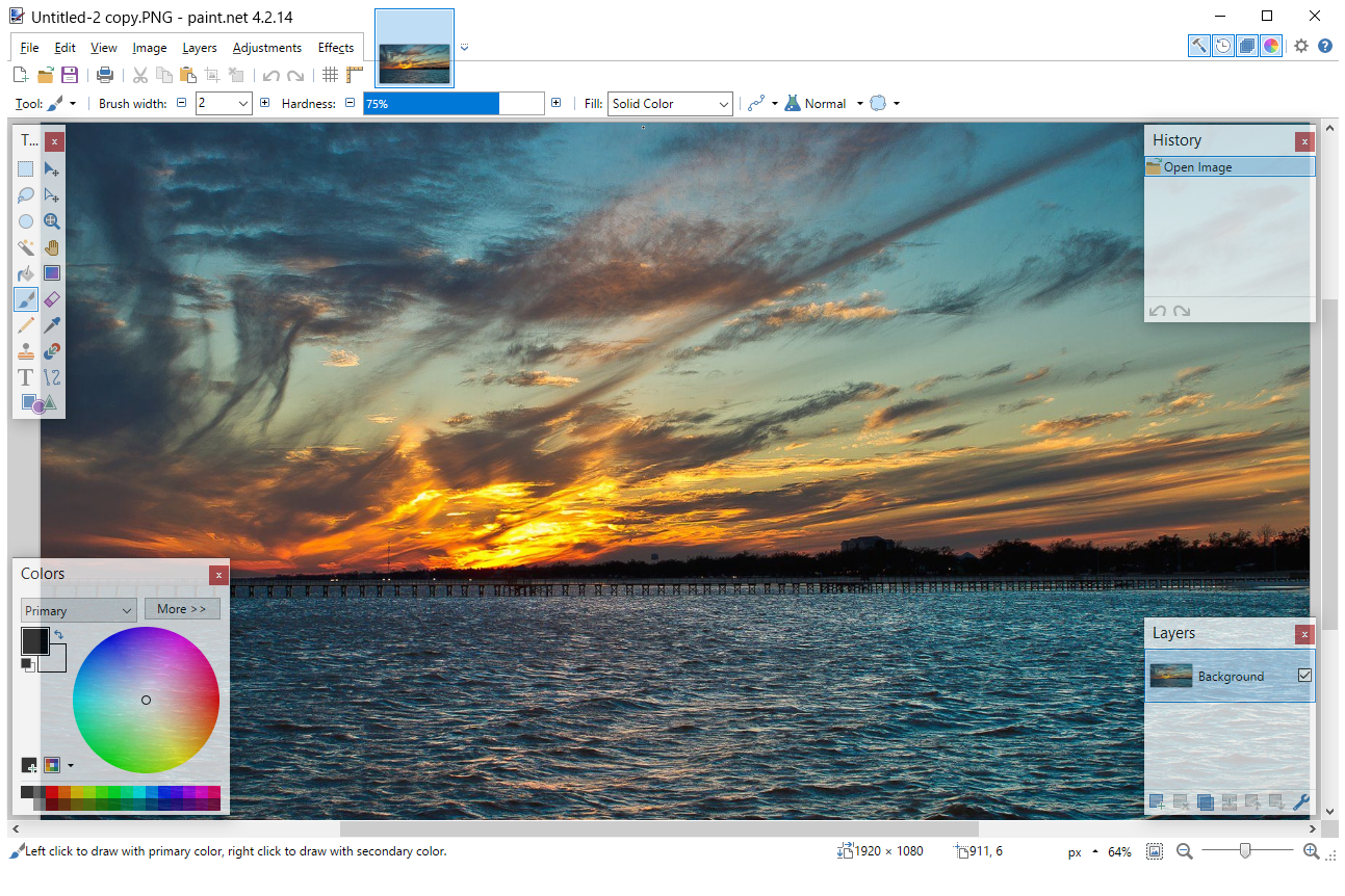 Screenshot van Paint.NET in Windows 10