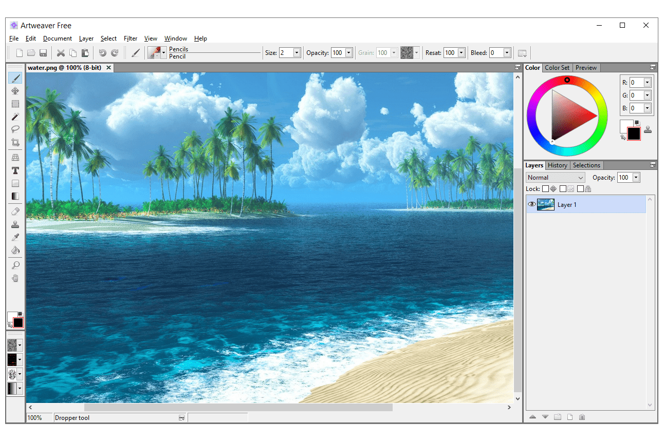 Screenshot van Artweaver gratis in Windows 10