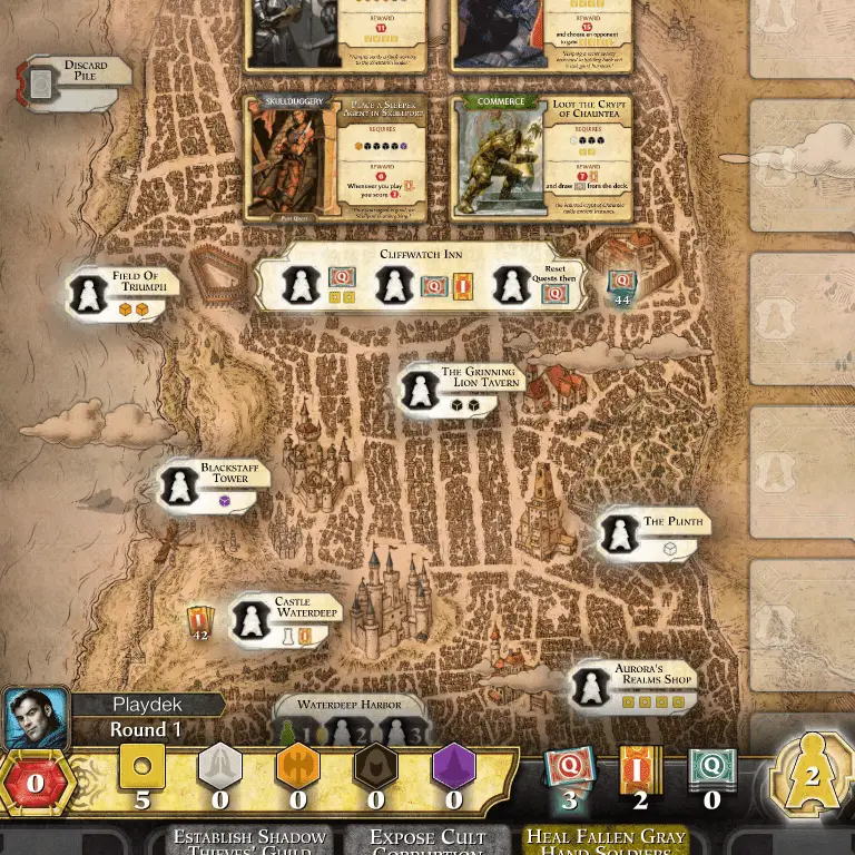 Screenshot van het spel 'Lords of Waterdeep'