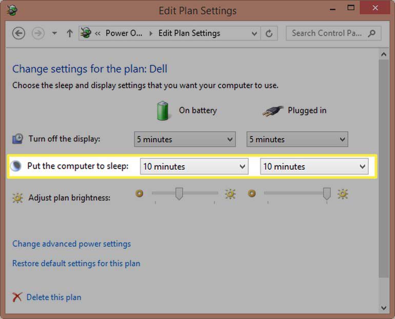 Windows 8.1 - slaaptijden voor pc selecteren