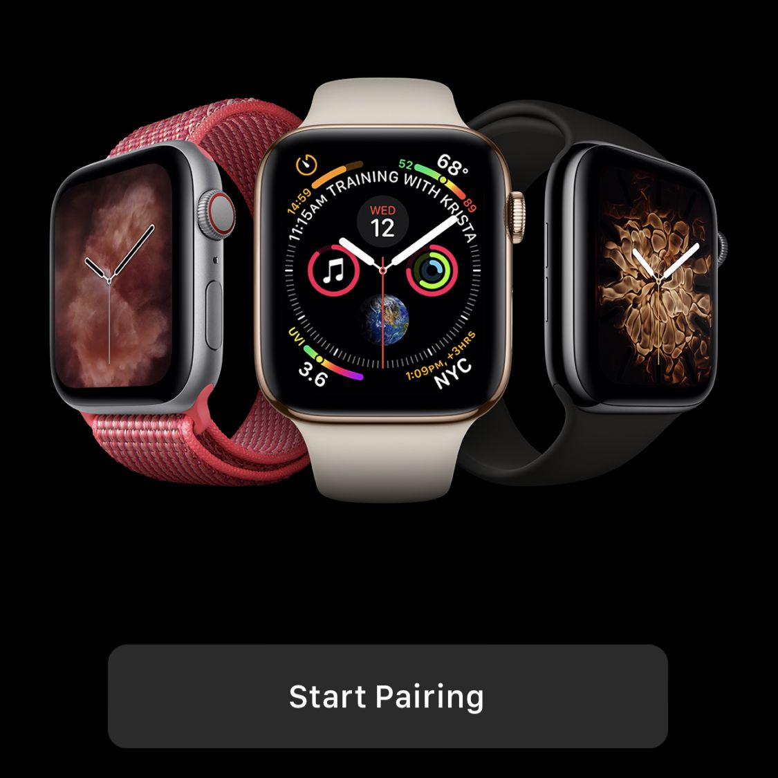 Screenshot van de Apple Watch-app voordat het koppelen begint