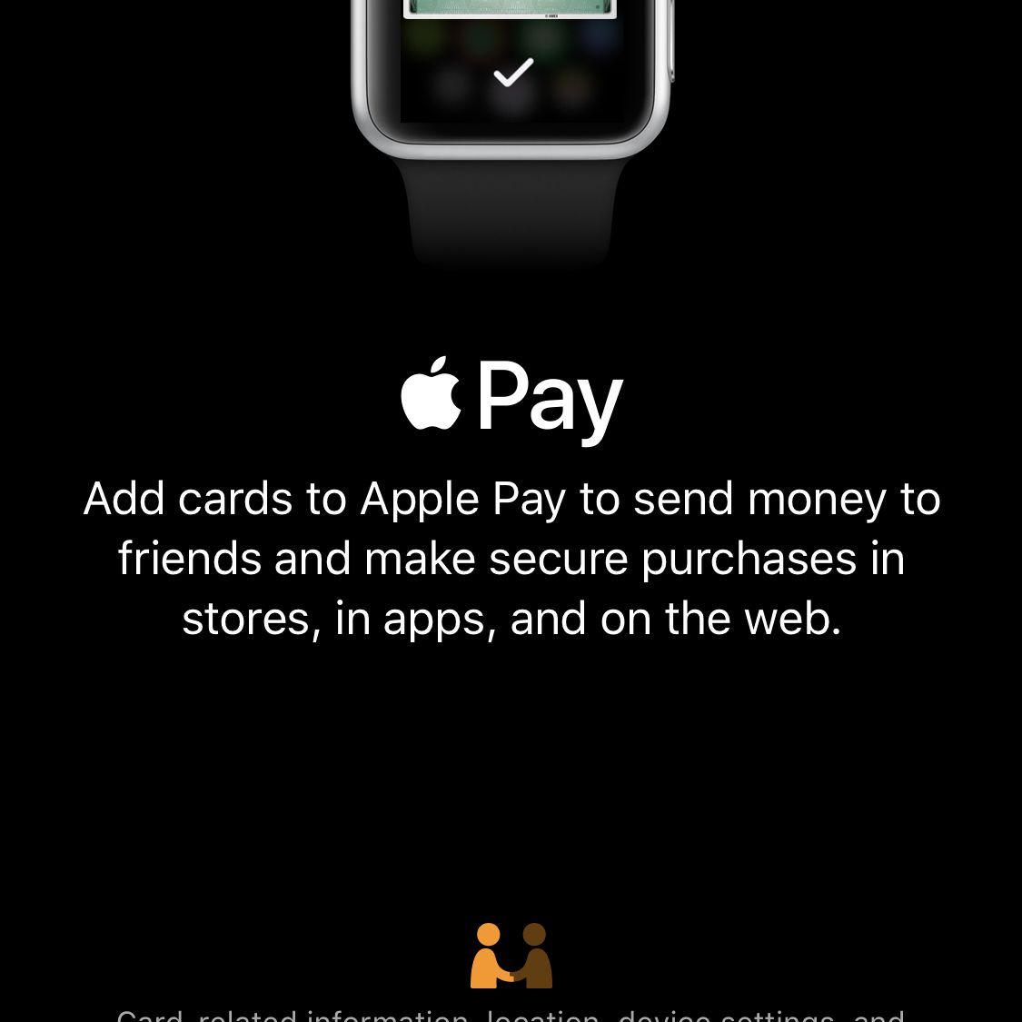 Een screenshot over het instellen van Apple Pay op Apple Watch