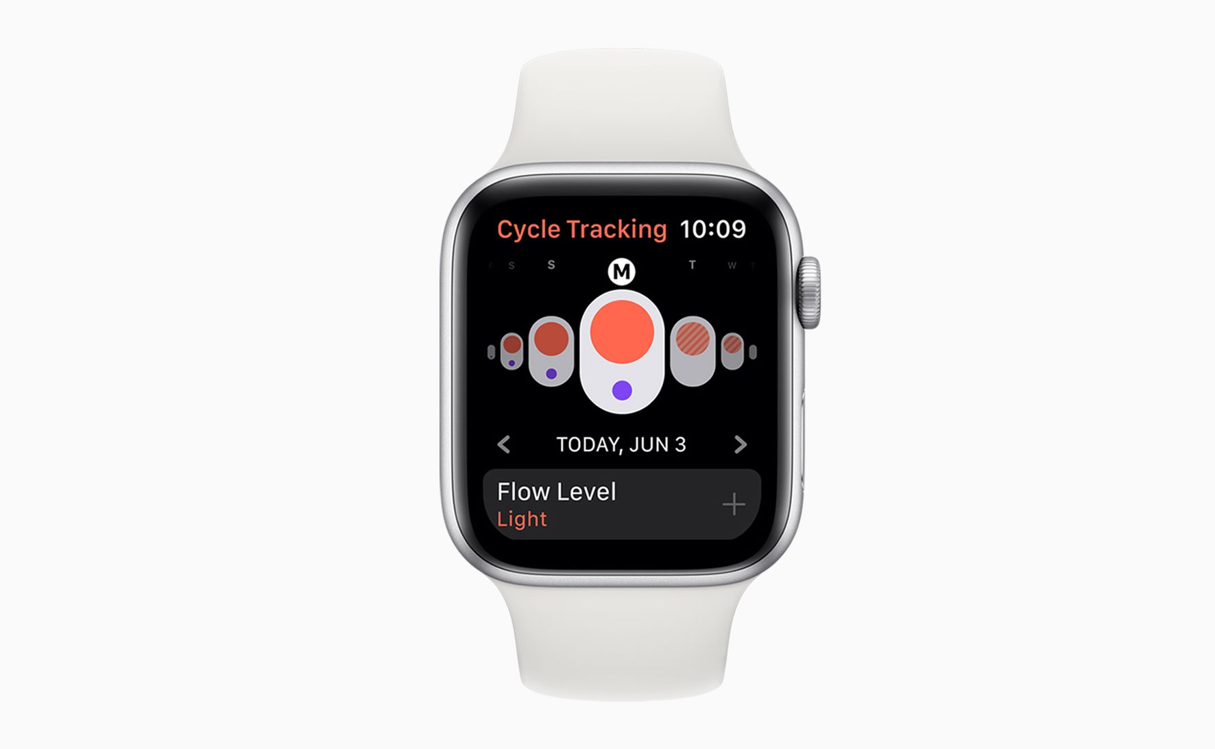 Cycle Tracking-app op een Apple Watch