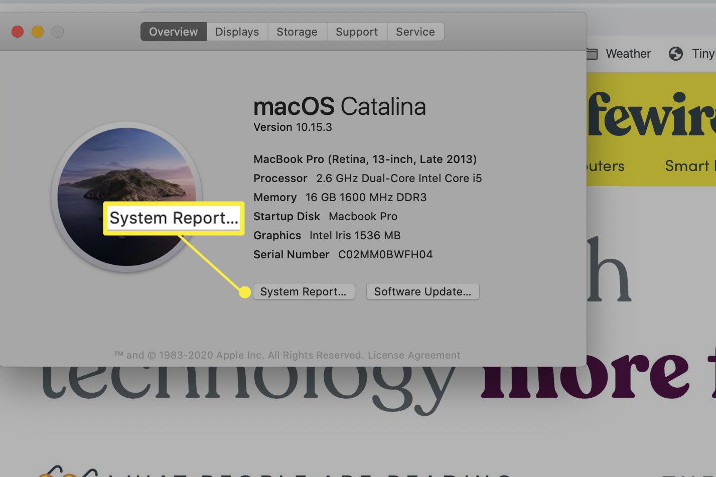 macOS-systeemrapport