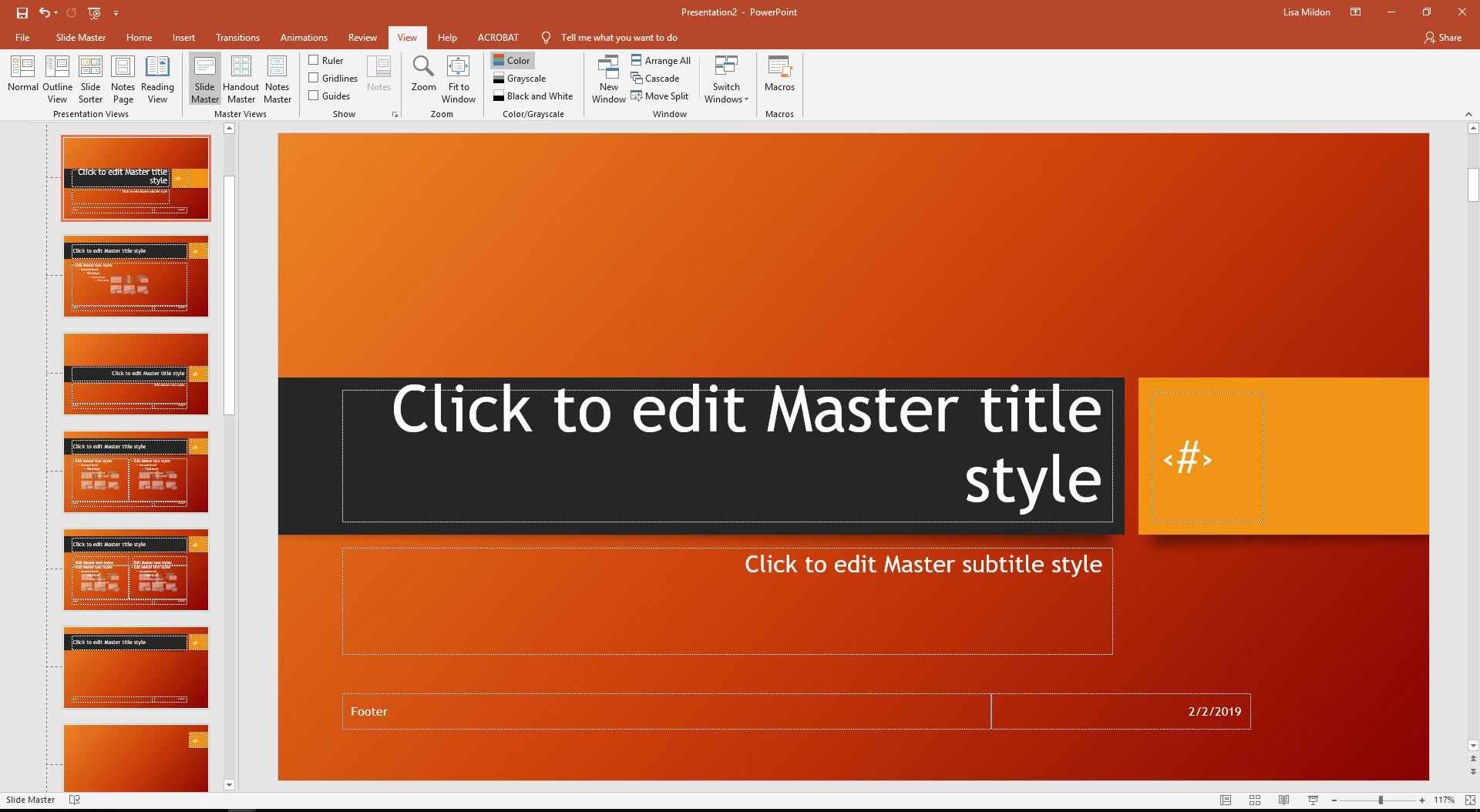 PowerPoint-diavoorstelling met Slide Master.